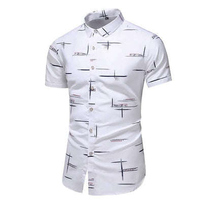 Męska koszula z krótkim rękawem we wzory-Bossino