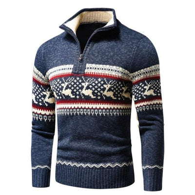 Sweter męski z zimowym motywem-Bossino