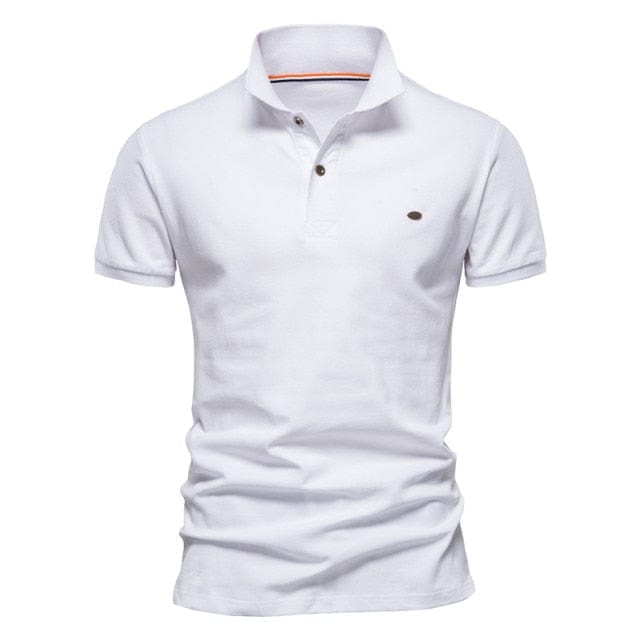 Bawełniana męska koszulka polo z naszywką-Bossino