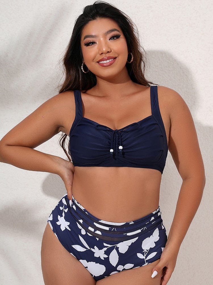 Bikini plus size ze ściągaczem-Bossino