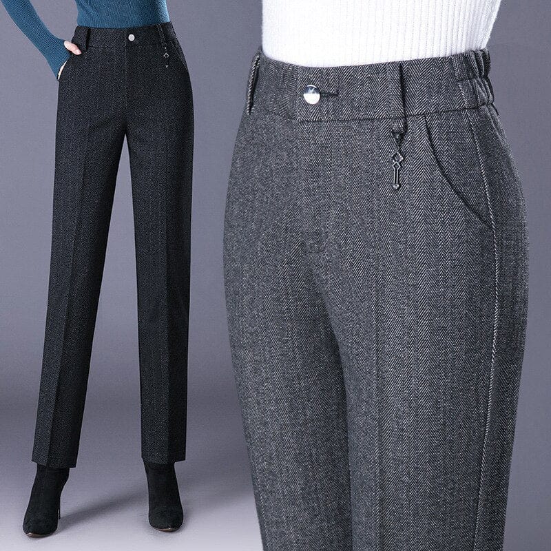 Biznesowe wełniane spodnie damskie-Bossino