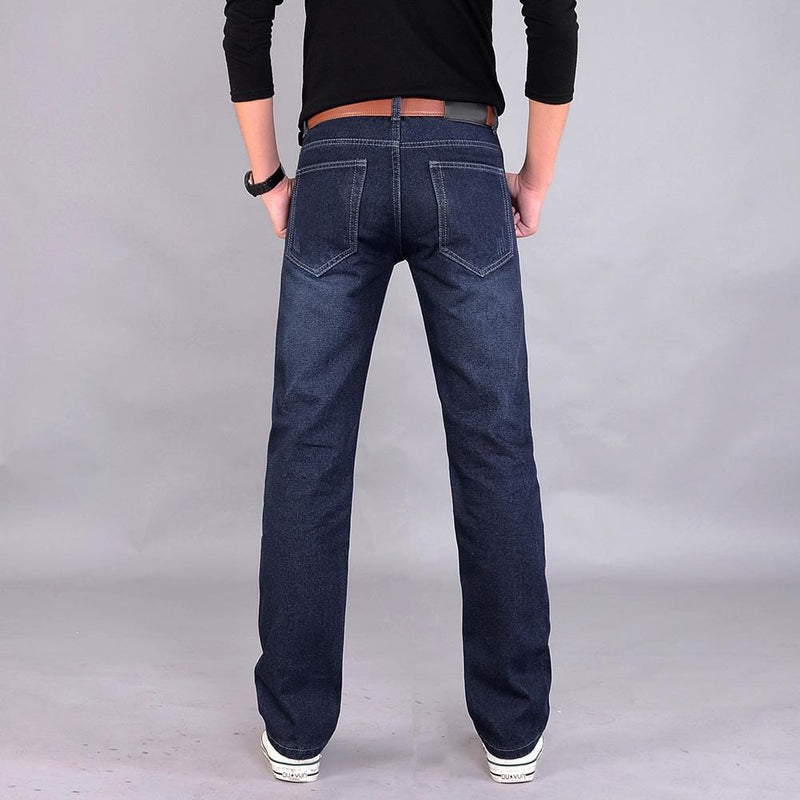 Ciemne męskie jeansy z prostą nogawką-Bossino