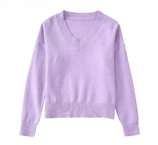 Damski sweter z dekoltem w literę V-Bossino