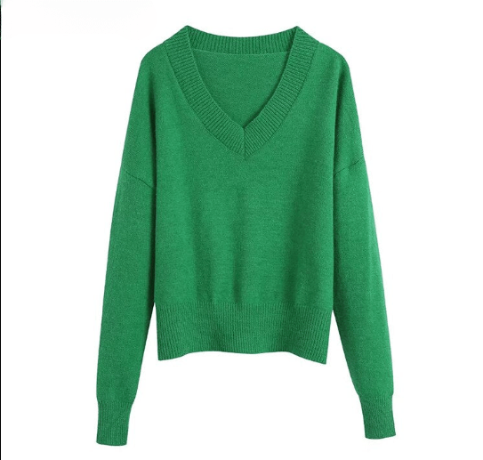 Damski sweter z dekoltem w literę V-Bossino