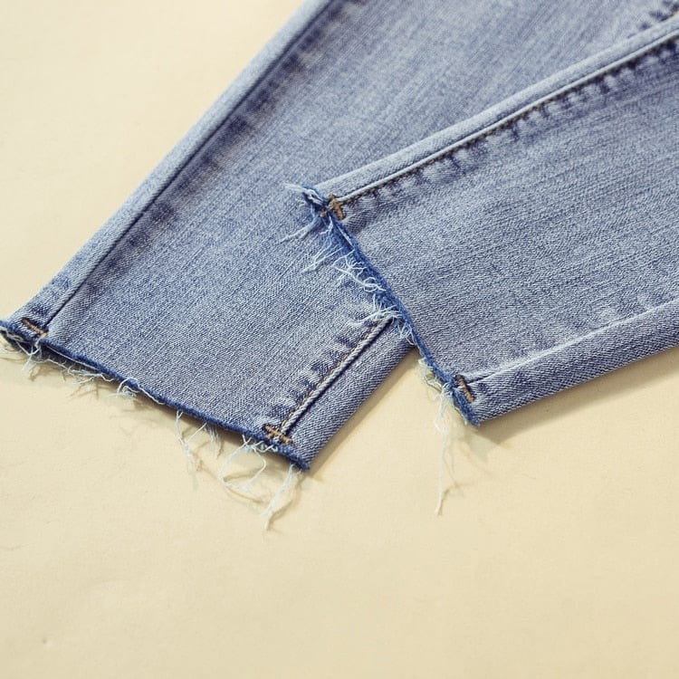 Dopasowane jeansy damskie z wysokim stanem-Bossino