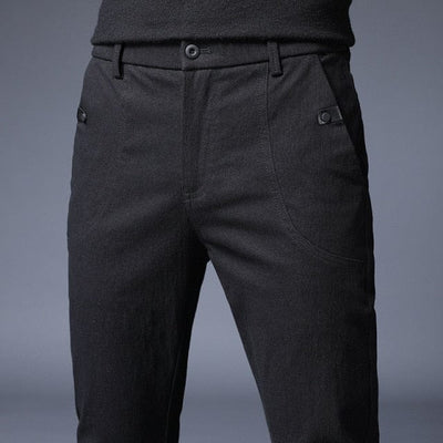 Dopasowane męskie spodnie materiałowe-Bossino