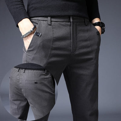 Dopasowane męskie spodnie materiałowe-Bossino