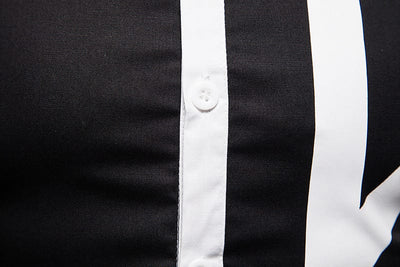 Dwukolorowa męska koszula we wzory-Bossino