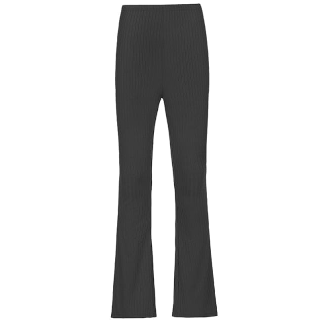 Elastyczne spodnie damskie prążkowane-Bossino