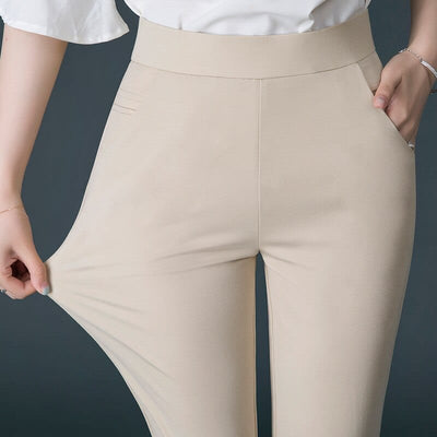 Eleganckie spodnie damskie z prostą nogawką-Bossino