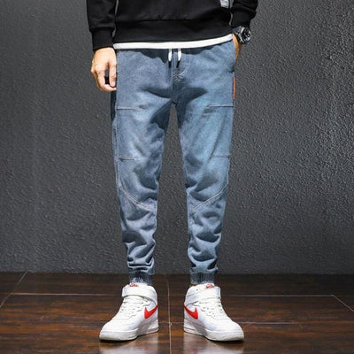 Jeansowe spodnie ze ściągaczami-Bossino