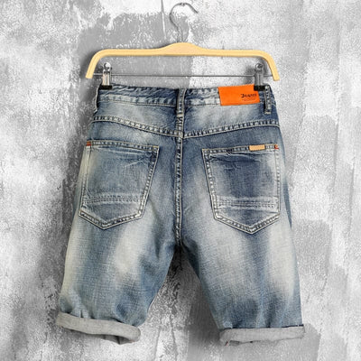 Jeansowe szorty męskie z przetarciami-Bossino
