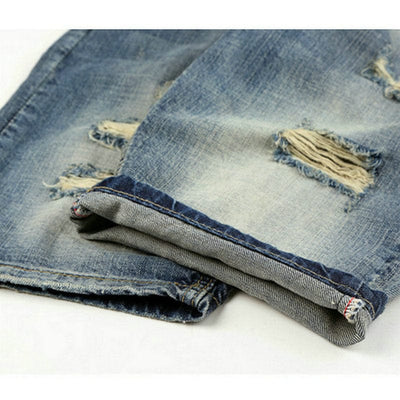 Jeansowe szorty męskie z przetarciami-Bossino