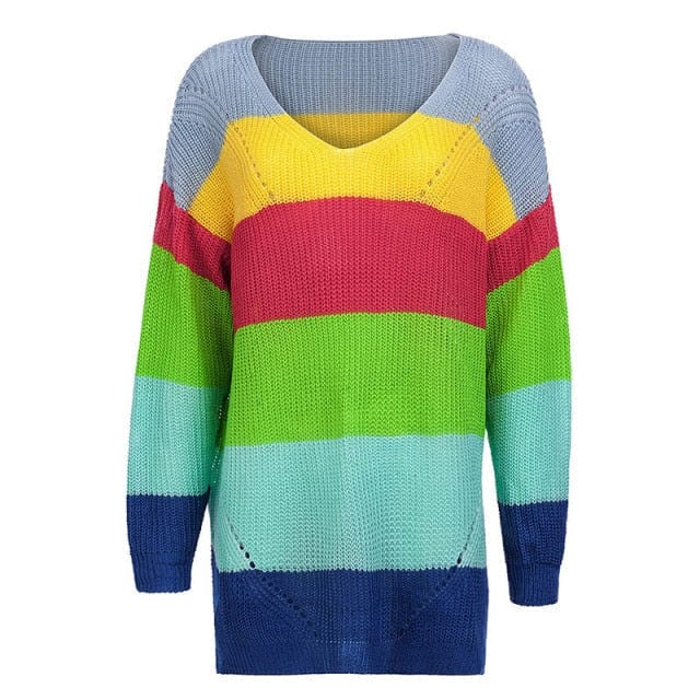 Kolorowy sweter damski-Bossino
