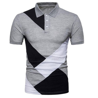 Koszulka męska polo z geometrycznym motywem-Bossino