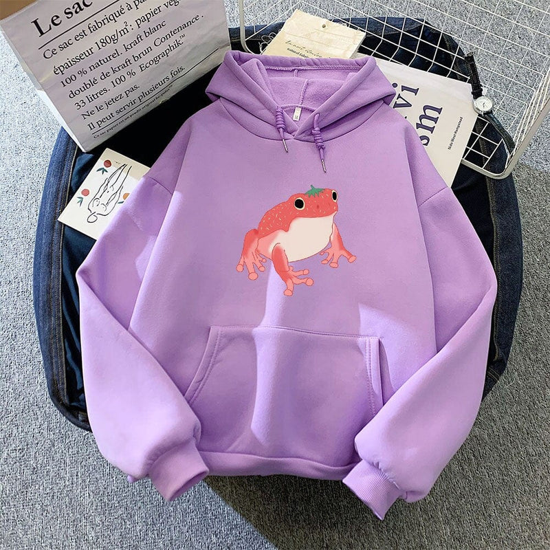 Luźna bluza damska z motywem żaby-Bossino