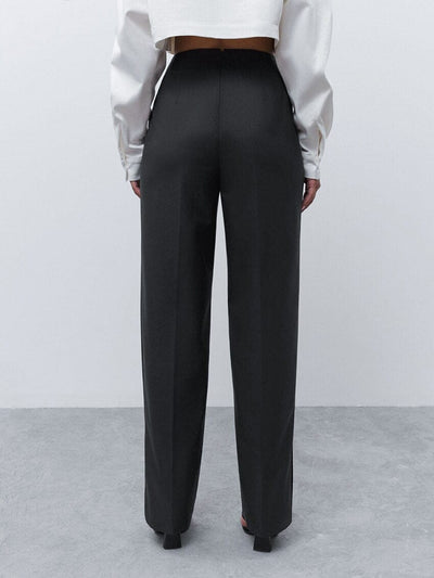 Luźne spodnie damskie z guzikami-Bossino
