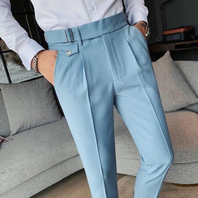 Materiałowe spodnie męskie w eleganckim stylu-Bossino