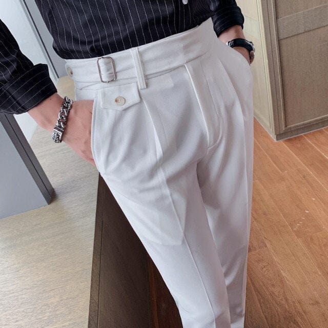 Materiałowe spodnie męskie w eleganckim stylu-Bossino