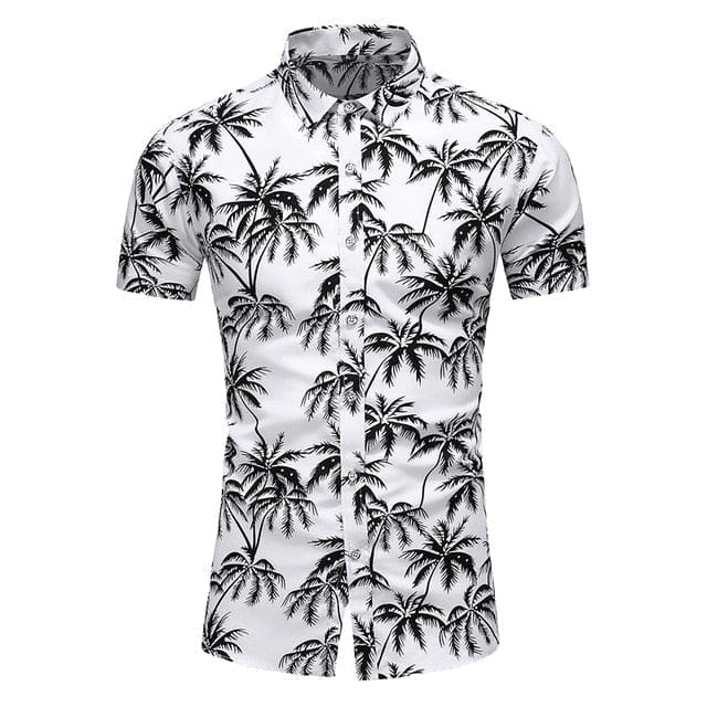 Męska koszula z krótkim rękawem z motywem palm-Bossino