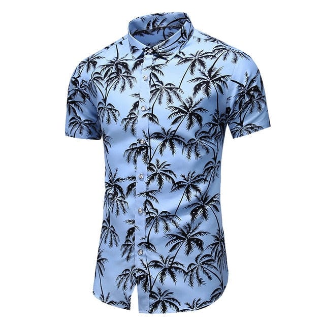 Męska koszula z krótkim rękawem z motywem palm-Bossino