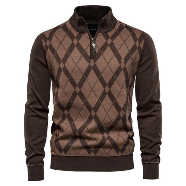 Męski sweter z motywem geometrycznym-Bossino