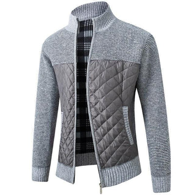 Męski sweter z pikowaną wstawką-Bossino