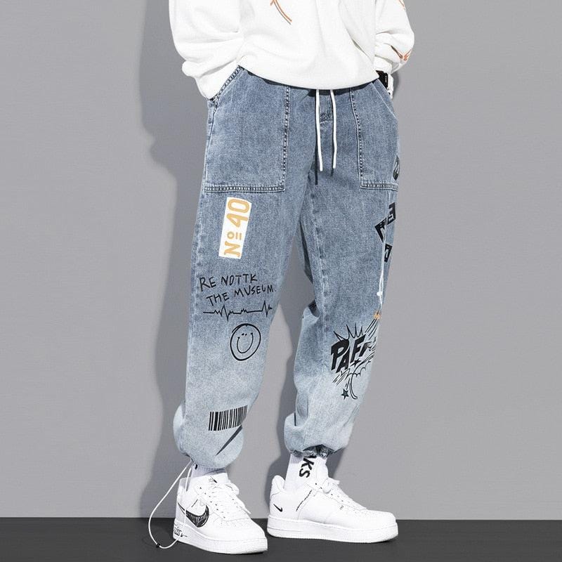 Męskie jeansy ombre w stylu Baggy Jeans-Bossino