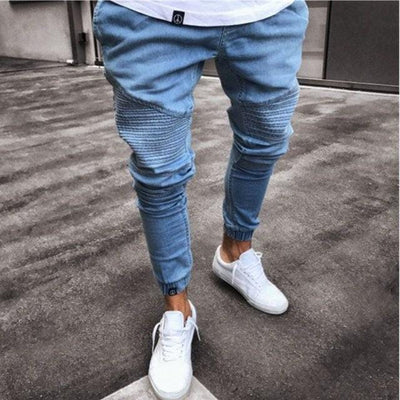 Męskie jeansy z marszczeniami-Bossino