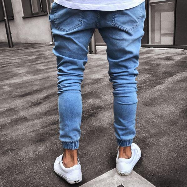 Męskie jeansy z marszczeniami-Bossino