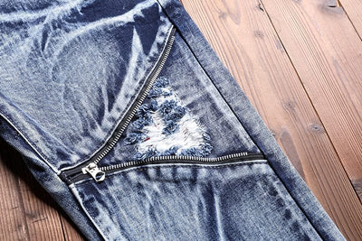 Męskie jeansy z przetarciami-Bossino