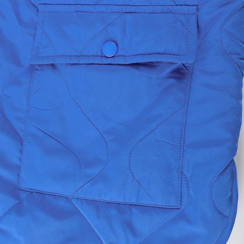 Niebieska kurtka damska z dużymi kieszeniami-Bossino