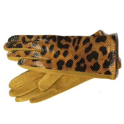 Rękawiczki damskie w panterkę-Bossino