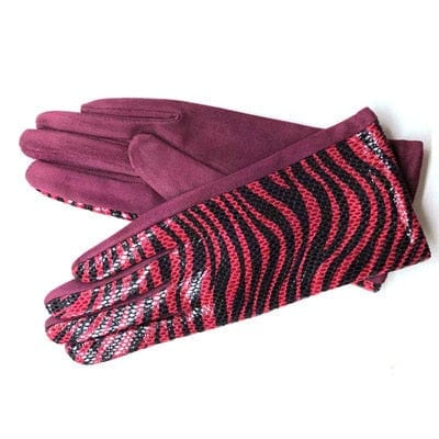 Rękawiczki damskie w zebrę-Bossino