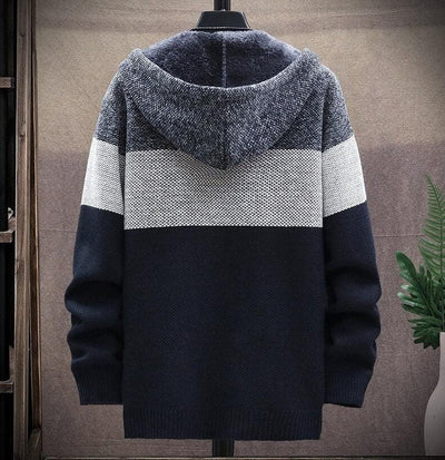 Rozpinany sweter męski z kapturem-Bossino