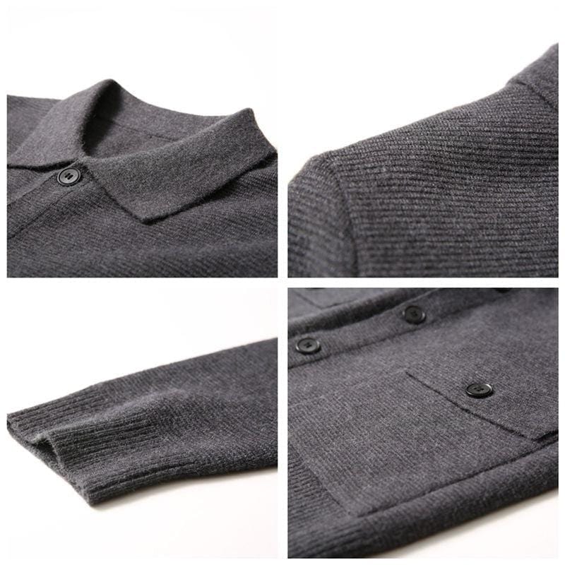 Rozpinany sweter męski z kieszeniami-Bossino