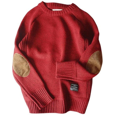 Sweter męski z łatami na rękawach-Bossino
