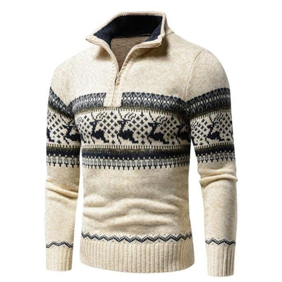 Sweter męski z zimowym motywem-Bossino