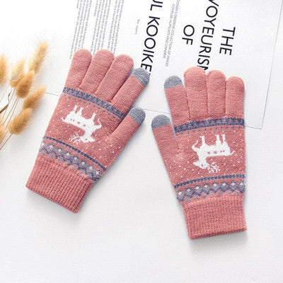 Zimowe rękawiczki z motywem renifera-Bossino