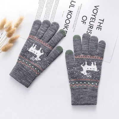 Zimowe rękawiczki z motywem renifera-Bossino
